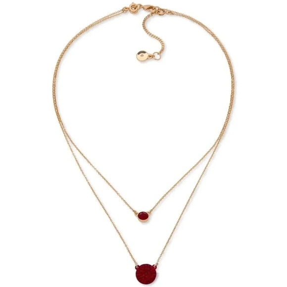 Dkny Jewelry - Dkny Two-Tone Pave Disc Layered Pendant Necklace NWT